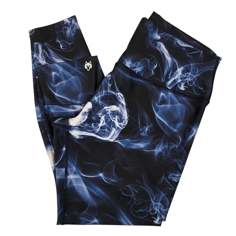 Greyson Women's XL Luna Ghost Dancer Leggings Blue Smoke Print High Rise